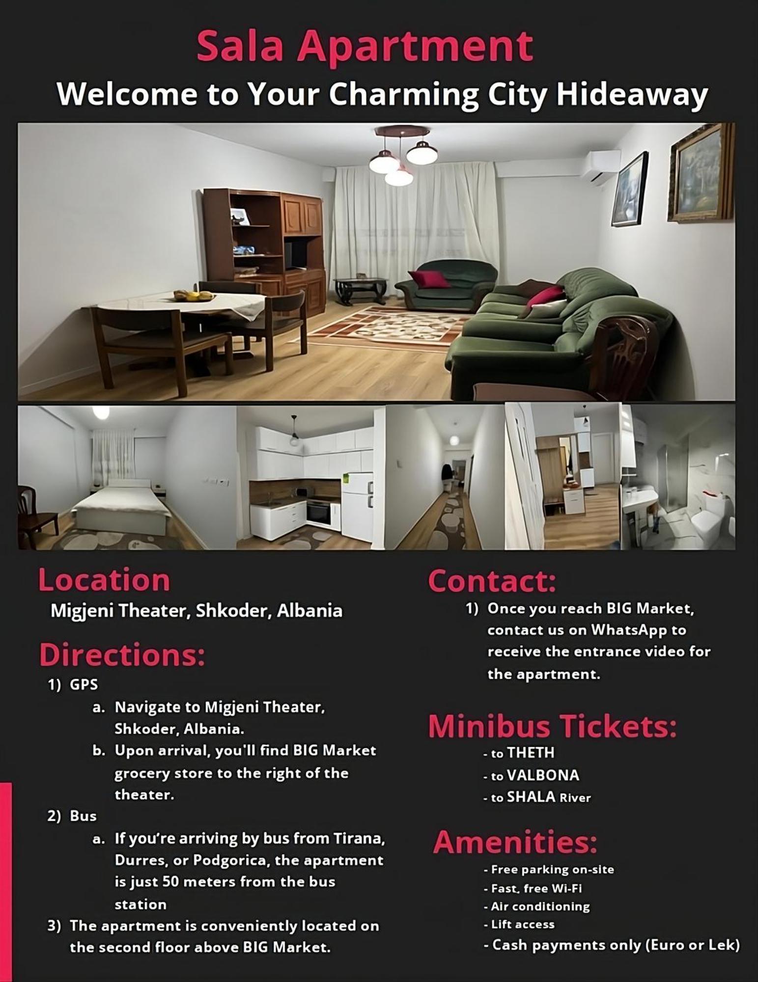Sala Apartment Shkodër Dış mekan fotoğraf